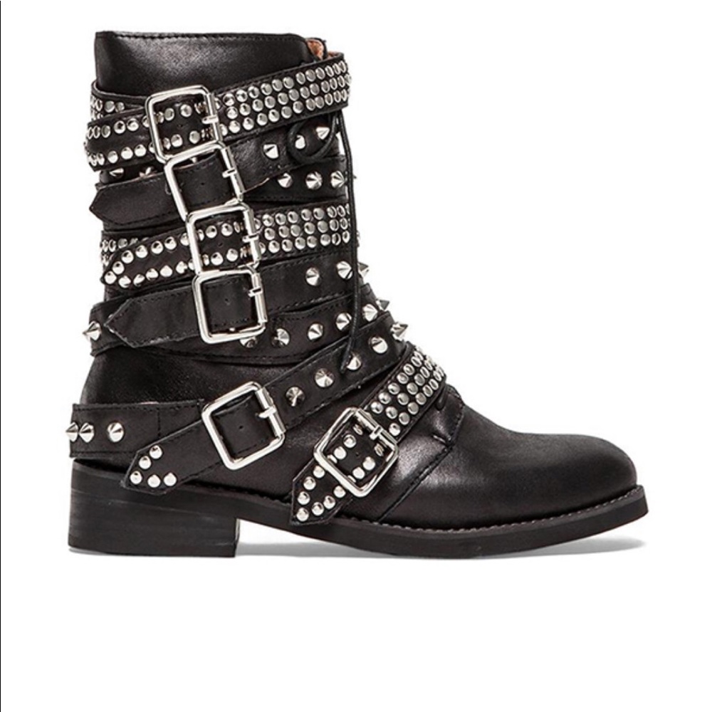 Jeffrey Campbell Cruzado Studded Boots Moto Boot